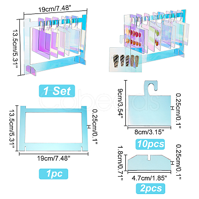 PandaHall Elite 1 Set Acrylic Nail Art Display Boards ODIS-PH0001-62A-1