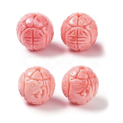 Synthetic Shell Dyed Carved Beads SHEL-H005-34-1