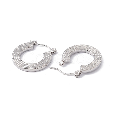 Non-Tarnish 304 Stainless Steel Donut Hoop Earrings for Women EJEW-E199-01P-1