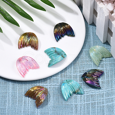 Electroplated Rainbow Resin Pendants RESI-CJ0001-133-1