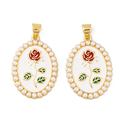 Brass Enamel Pendants KK-E108-44G-1