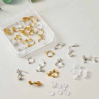 Brass Clip-on Earrings Findings KK-TA0007-66-1