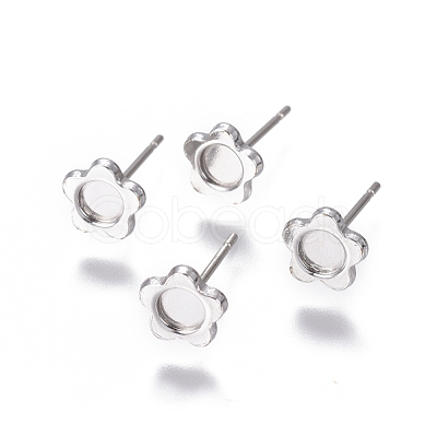 Non-Tarnish 304 Stainless Steel Ear Stud Components STAS-F222-046-1