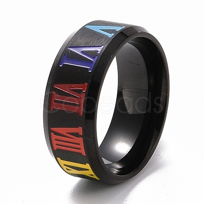 Pride Style Titanium Steel Finger Rings RJEW-F119-01EB-1