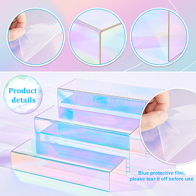 Iridescent Acrylic Display Risers ODIS-WH0048-01-1