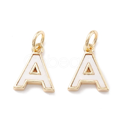 Rack Plating Brass Letter Pendants KK-I687-01G-1