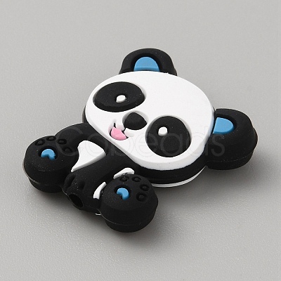 Panda Silicone Beads SIL-WH0002-82A-1