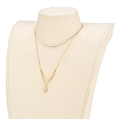 Brass Micro Pave Clear Cubic Zirconia Pendant Necklace NJEW-JN03112-01-1