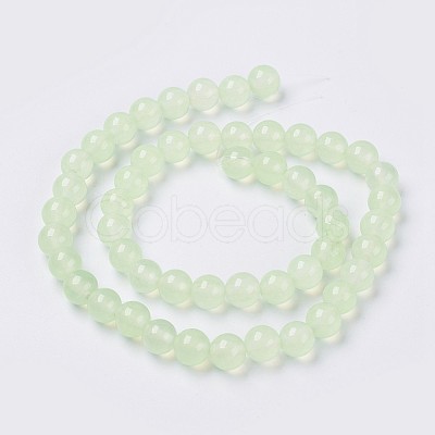 Natural White Jade Beads Strands G-G756-02-8mm-1