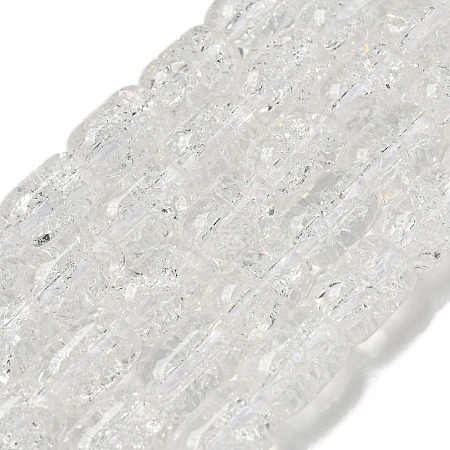 Transparent Crackle Glass Beads Strands GLAA-NH0001-04K-1