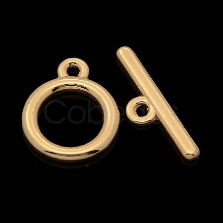 Nickel Free & Lead Free Golden Jewelry Clasps Alloy Ring Toggle Clasps PALLOY-J218-032G-1