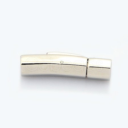 Column 304 Stainless Steel Bayonet Necklace Clasps STAS-O035-5mm-04-1