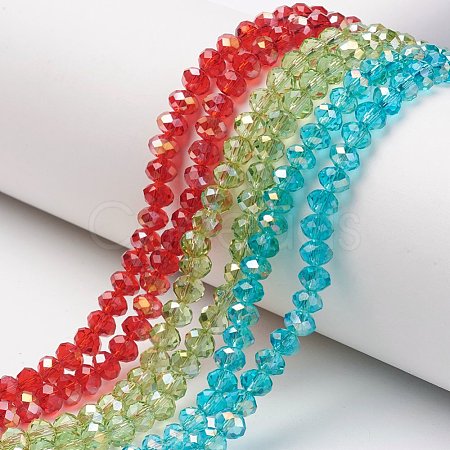 Electroplate Transparent Glass Beads Strands EGLA-A034-T6mm-H-1