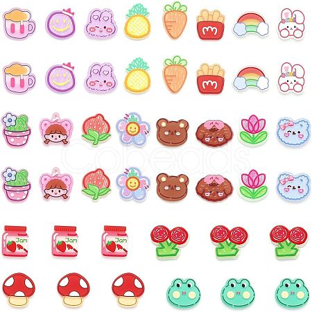 CHGCRAFT 80Pcs 20 Style Printed Acrylic Cabochons OACR-CA0001-19-1