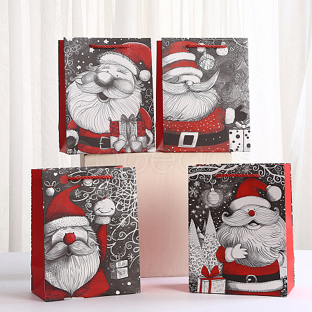 Christmas Paper Santa Claus Printed Tote Bags ABAG-P015-01A-1