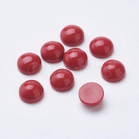 Synthetic Coral Cabochons G-F501-03-6mm-1