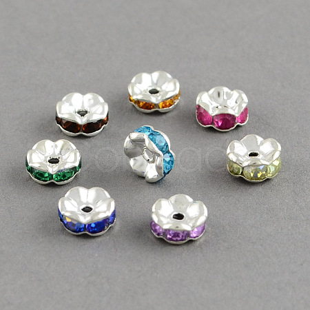 Brass Grade A Rhinestone Bead Spacers RB-S033-A-1