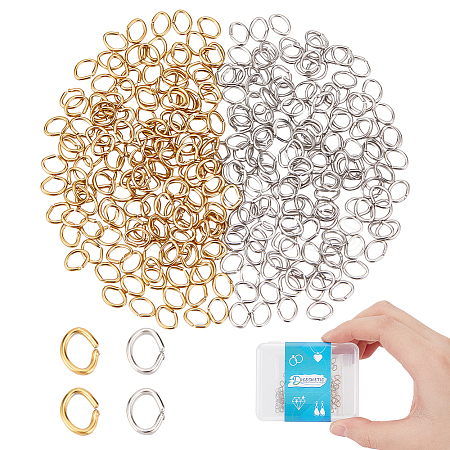 DICOSMETIC 300Pcs 2 Colors 304 Stainless Steel Jump Rings STAS-DC0011-94-1