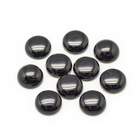 Synthetic Black Stone Cabochons G-R416-8mm-46-1-1