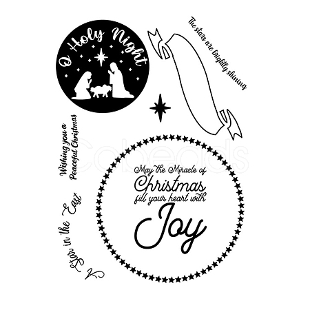 Christmas Transparent Clear Silicone Stamp/Seal SCRA-PW0009-08-1