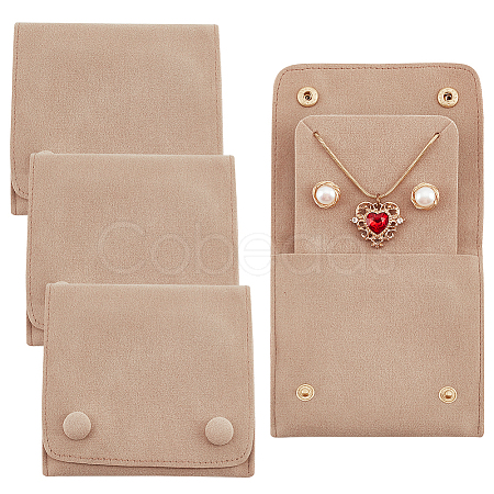 Lint Cloth Jewelry Gift Pouches with Snap Fastener ABAG-WH0045-08A-1