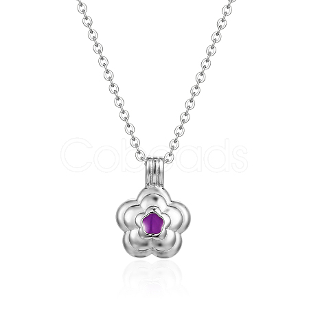 Elegant Stainless Steel Flower Pattern Necklace for Women TF8592-2-1