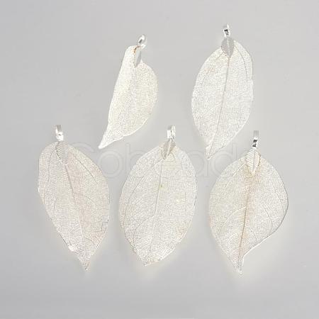 Electroplated Natural Leaf Big Pendants IFIN-Q119-03A-1