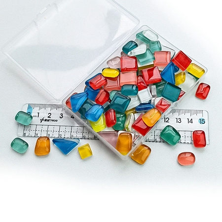 Mixed Shapes Glass Cabochons PW-WG38939-09-1