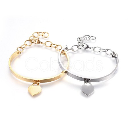 304 Stainless Steel Charm Bracelets Sets BJEW-P238-06-1