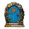 Dollhouse Wood Fairy Garden Door, Deep Sky Blue, 100x78x10mm