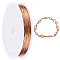 SUNNYCLUE Eco-Friendly Copper Wire, Round Beading Wire, with Spool, Long-Lasting Plated, Rose Gold, 24 Gauge, 0.5mm, about 131.23 Feet(40m)/Bag