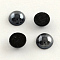 Pearlized Plated Opaque Glass Cabochons, Half Round/Dome, Black, 7.5~8x3~4mm