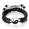 Black and White Yin Yang Non-Magnetic Synthetic Hematite Braided Bracelets, Valentine's Day Adjustable Bracelets for Women Men