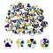 32Pcs 4 Colors Alloy Enamel European Beads, Large Hole Beads, Cadmium Free & Lead Free, Platinum, Flower, Mixed Color, 11.5x11.5x8.5mm, Hole: 4.5mm, 8pcs/color