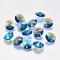 Faceted Glass Rhinestone Charms, Imitation Austrian Crystal, Cone, Sapphire, 6x3mm, Hole: 1mm