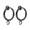 Brass Clip-on Hoop Earring Findings, with Horizontal Loops, for Non-pierced Ears, Gunmetal, 15.5x11x1.5~4.5mm, Hole: 1.8mm