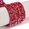 Electroplate Glass Beads Strands, Pearl Luster Plated, Faceted, Bicone, Red, 4x4x3mm, Hole: 1mm, about 149pcs/strand, 15.16''(38.5cm)