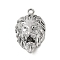 Tibetan Style Alloy Pendant, Lion, Antique Silver, 44x27.5x16.5mm, Hole: 3mm