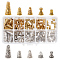 PandaHall Elite 100Pcs 10 Style Tibetan Style Alloy Bead Cones, Antique Silver & Antique Golden, 8~17.5x7~9mm, Hole: 1.5~2mm, 10pcs/style