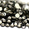 Glass Flat Back Rhinestone, Grade A, Back Plated, Faceted, Half Round, Black Diamond, SS8, 2.3~2.4mm, 1440pcs/bag