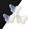 Acrylic Pendants, AB Color Plated, Butterfly, Clear, 20x26x3mm, Hole: 1.4mm