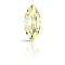 Preciosa&reg MAXIMA Crystal Fancy Stones, Czech Crystal, 435 14 615 Navette(Horse Eye), Dura Foiling, Jonquil, 8x4mm