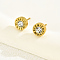 Simple Fashion Round Roman Numeral Titanium Steel Earrings for Women, Real 18K Gold Plated, Size: about 8mm in diameter