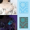 Luminous Removable Temporary Water Proof Tattoos Paper Stickers, Glow in the Dark Stickers, Flower, 15.8x12cm