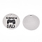 Non-Tarnish 201 Stainless Steel Pendants, Flat Round with Word Gamer Dad, Stainless Steel Color, 30x1.5mm, Hole: 2mm