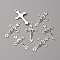 Zinc Tibetan Style Alloy Pendants, Crucifix Cross, Religion, Antique Silver, 37x22x2.5mm, Hole: 2mm