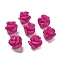 Synthetic Coral Carved Beads, Dyed, Flower, Medium Violet Red, 8.5x8.5x8mm, Hole: 1.2mm