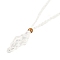 Braided Waxed Cord Empty Macrame Pouch Slider Necklace Making, with Wood Beads, White, 34.65x0.28x0.12 inch(88x0.7x0.3cm)