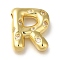 Brass with Cubic Zirconia Pendant, Letter R, Letter R, 21.5x18.5x6mm, Hole: 4x3.5mm