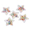 Quicksand Sequin PVC Plastic Cabochons, for Hair Ornament & Costume Accessory, Star, Colorful, 35x37x3mm